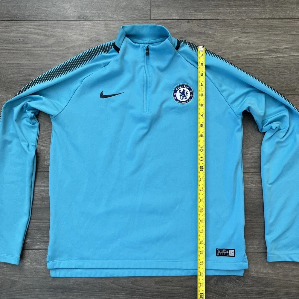 Nike Chelsea FC Youth Boys XL 1/4 Zip Pullover Sweatshirt Blue